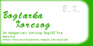 boglarka korcsog business card